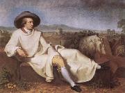 TISCHBEIN, Johann Heinrich Wilhelm Goethe in the Roman Campagna Germany oil painting artist